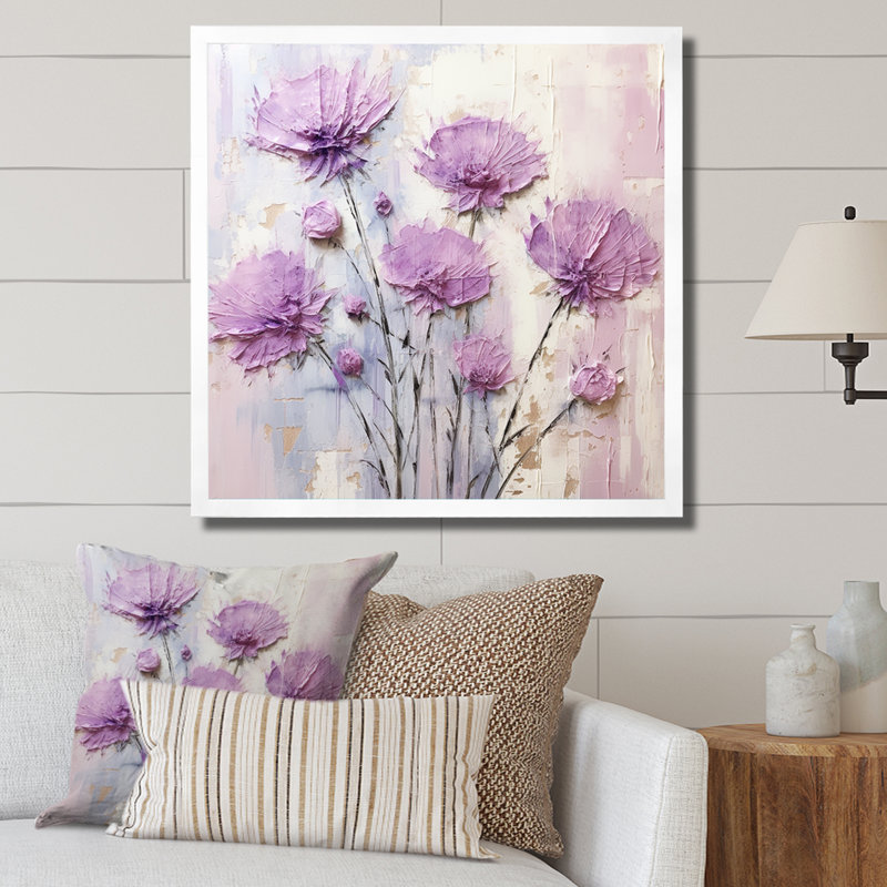 Beige marguerite beauté - marguerites, art mural, Blanc, H 36 po x l 36 po