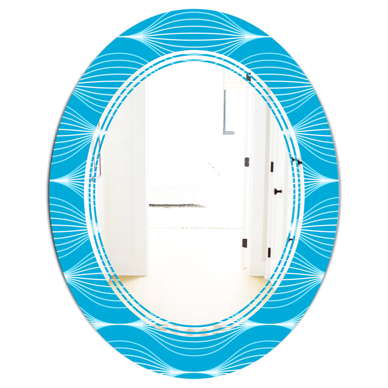 Modern Wall Mirror, 31.5" H x 23.7" W, Triple C Light Wave Pattern