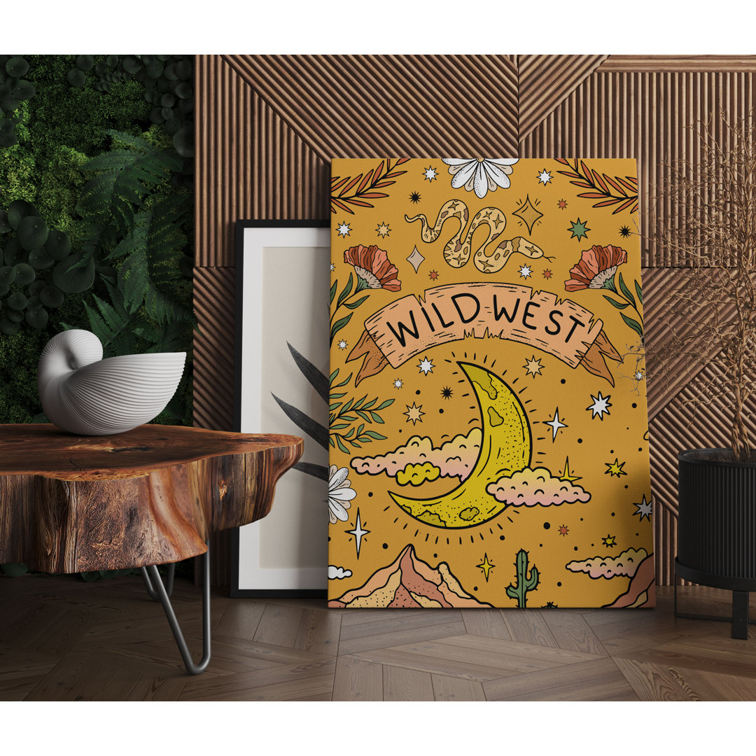 Hippie Art  - Wild West Als Leinwandbild | Wandbild | Kunstdruck | Fertig Bespannt