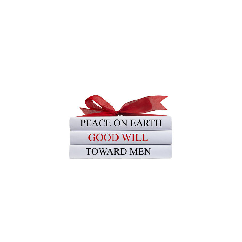Livres décoratifs - Pile de citation - «Peace on Earth, Christmas»