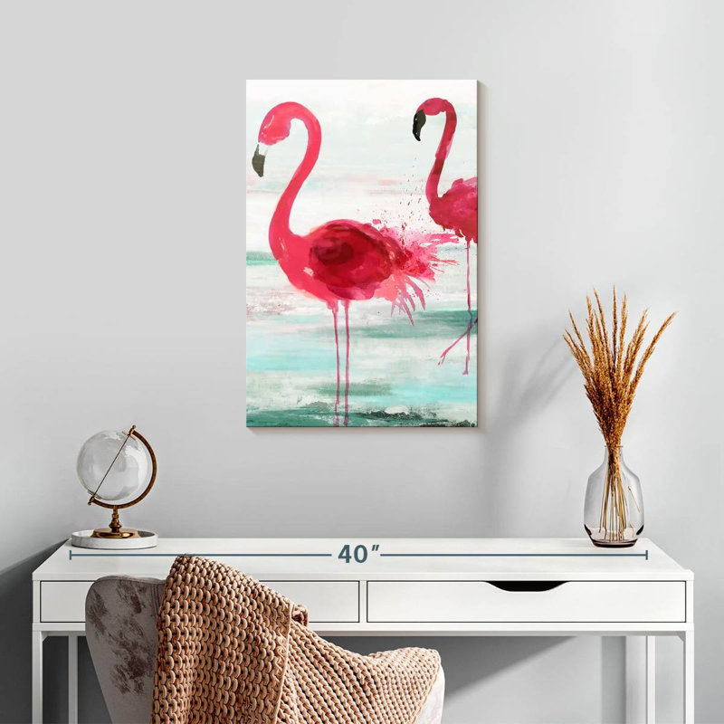 Beach Flamingoes, 24" H x 16" W