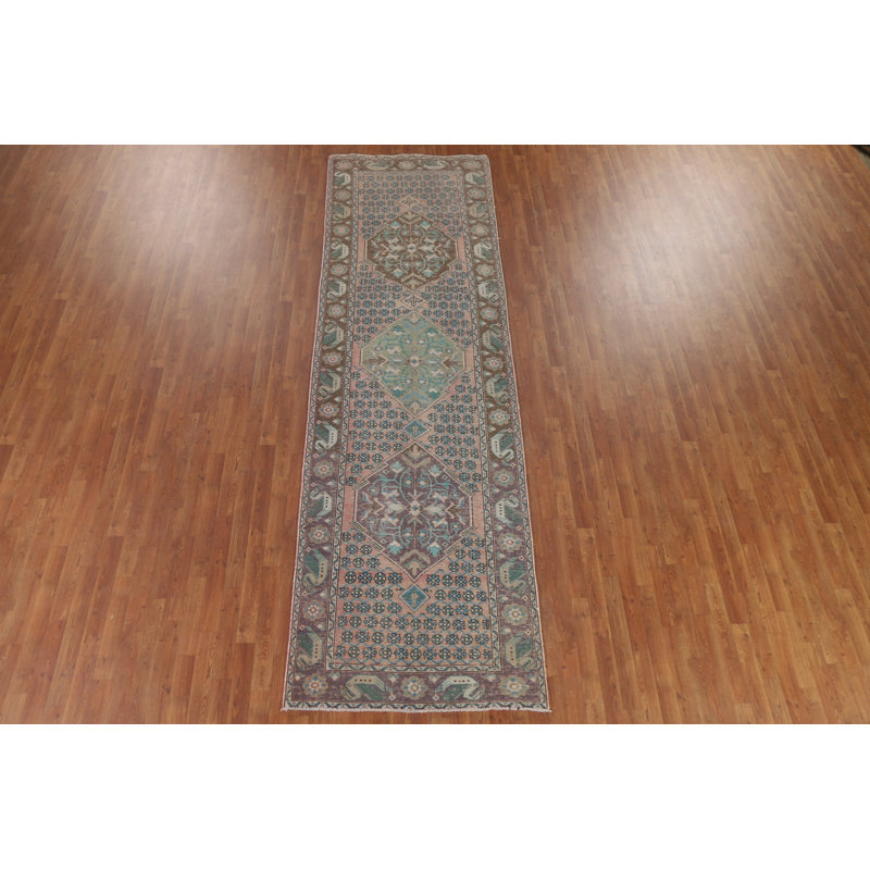 Tapis de couloir géométrique traditionnel 4 x 12