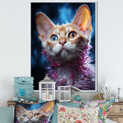 Devon Rex Dream Cat I - chat, art mural, salon