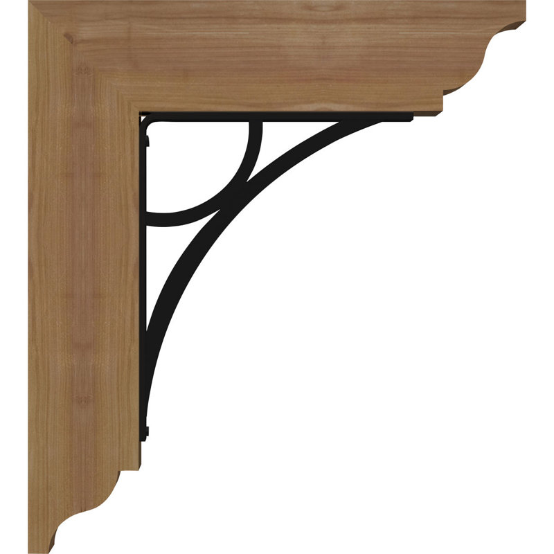 Galveston 4" Triple Brace Ironcrest Bracket, 20"H x 18"D, 3 1/2"W x 4"T Western Red Cedar (Smooth)