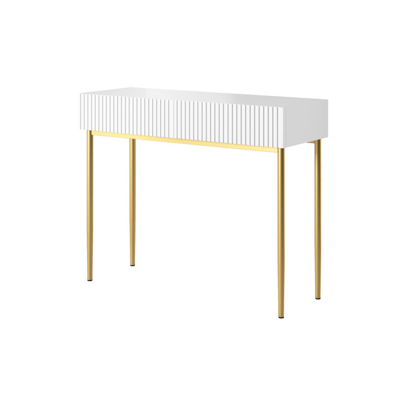 Aleetha Writing Desk, White/Gold