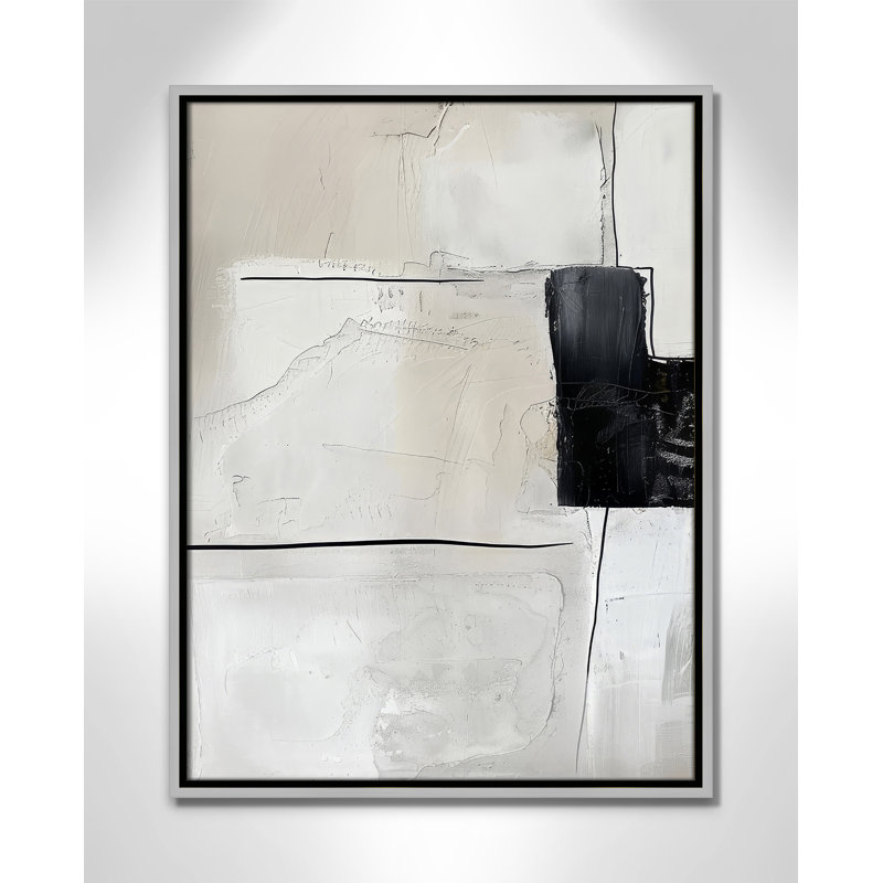 «Neutral Balance I Print» par Lazar Studio, L 19,5 po x H 25,5 po, Toile avec cadre, Flottant argent