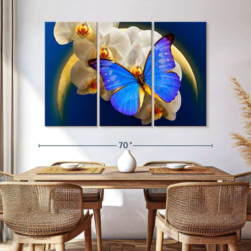 Brampt papillon au clair de lune Morpho, H 42 po x l 65 po