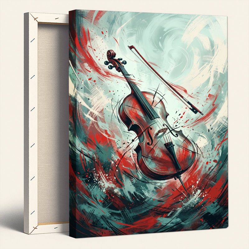 Ensemble de 1 tableau sur toile représentant un violon, H 18 po x l 12 po, Wrapped Canvas