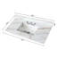 43 comptoir de meuble-lavabo en marbre 43 po, comptoir de salle de bain avec lavabo central encastré rectangulaire et dosseret de 4 po de hauteur, comptoir à 8 trous pré-percés, blanc de Carrare avec veines