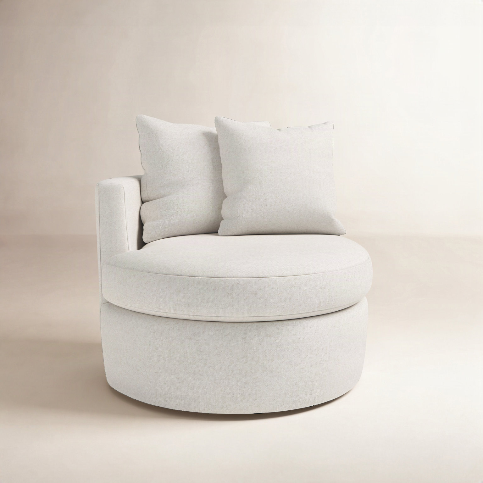 Dara Upholstered Swivel Accent Chair, Macarena Light Gray Basketweave