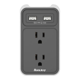 Prise murale Huntkey avec 2 ports USB 2,1 ampères et prises, gris (paquet de 4)