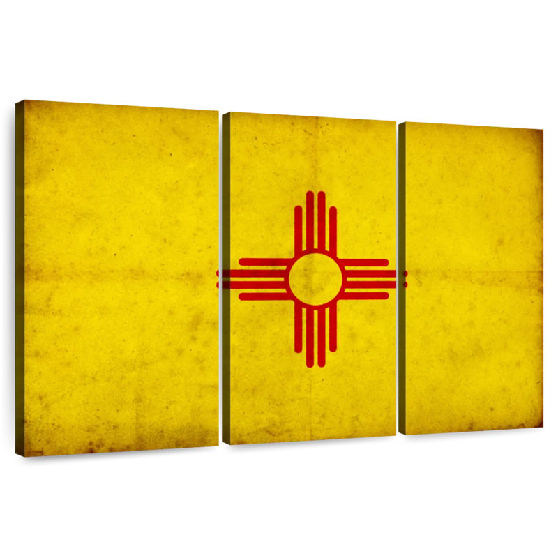 Drapeau Borges Grunge, Nouveau-Mexique, H 36 po x l 57 po