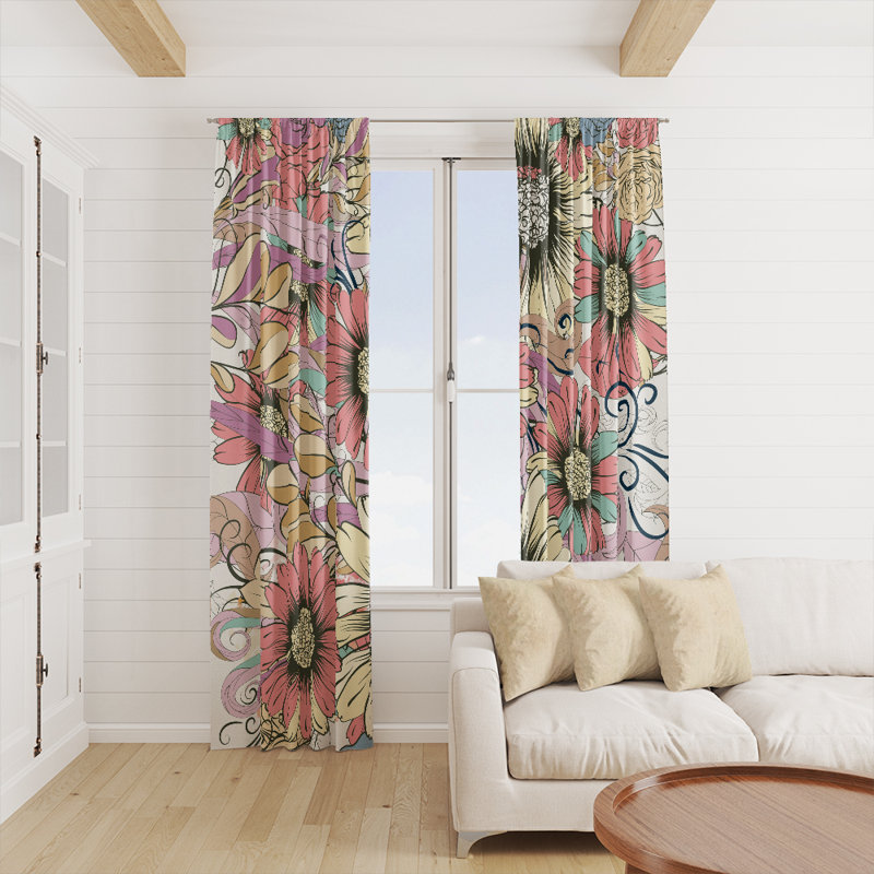 Semi Sheer Curtain Pair, 40" W x 82" L
