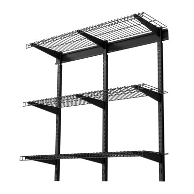Étagère de garage murale robuste à 3 niveaux, étagère murale en acier 0,9 x 3 pi, support de rangement flottant en métal 11 x 36 po par tablette pour le garage avec une capacité de poids totale de 450 lb, noir