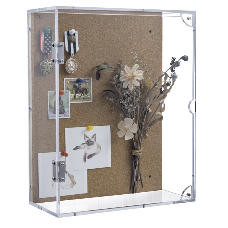 25.4cm X 30.48cm Acrylic Shadow Box with Frame in Brown/Clear