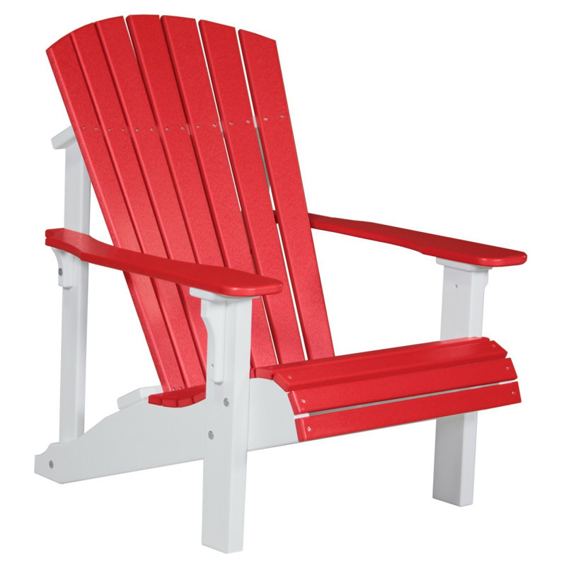 Chaise adirondack en plastique deluxe Lechiaro, Rouge / Blanc