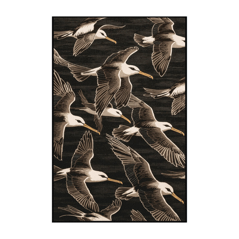 Washable Wilson's Storm Petrel Birds Area Rug, Rectangle 4' x 6'