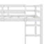 Lit mezzanine simple surélevé avec échelle et base de lit à lattes renforcées-2062654440