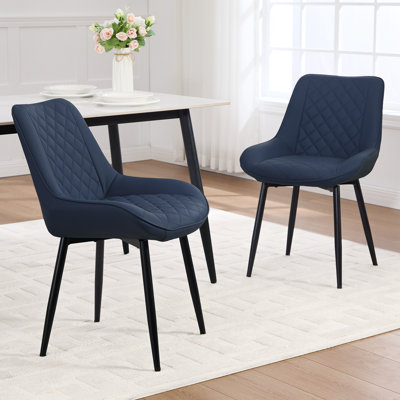 Faux Leather Upholstered Metal Dining Chair