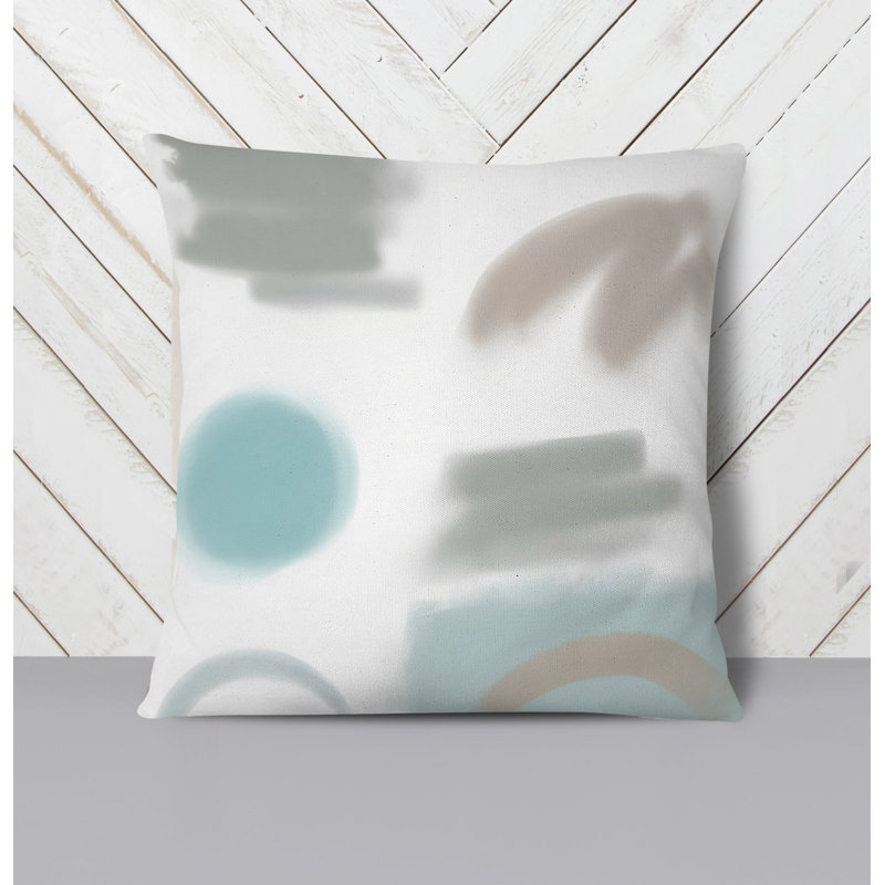 Throw Pillow With Insert, Blue/White Abstract 12, 20"H x 20"W