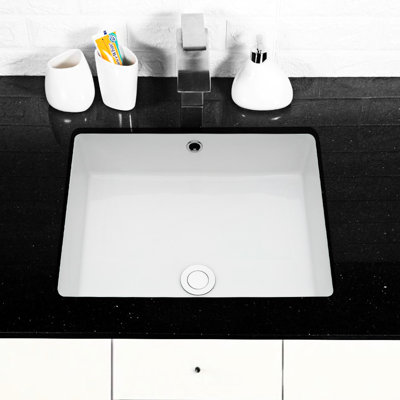 Lavabo rectangulaire encastré en céramique Stain
