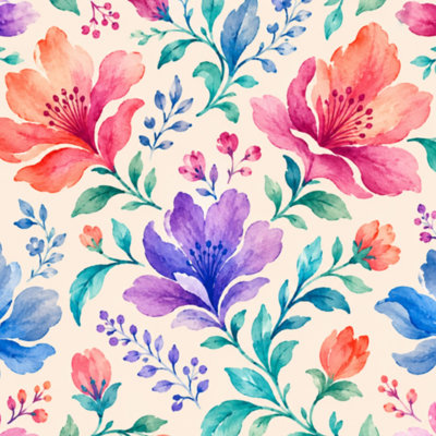 Rouleau de papier peint pelez et collez, aquarelle amovible, belles fleurs d'hibiscus, couleurs vives l 17,7 po x H 118 po