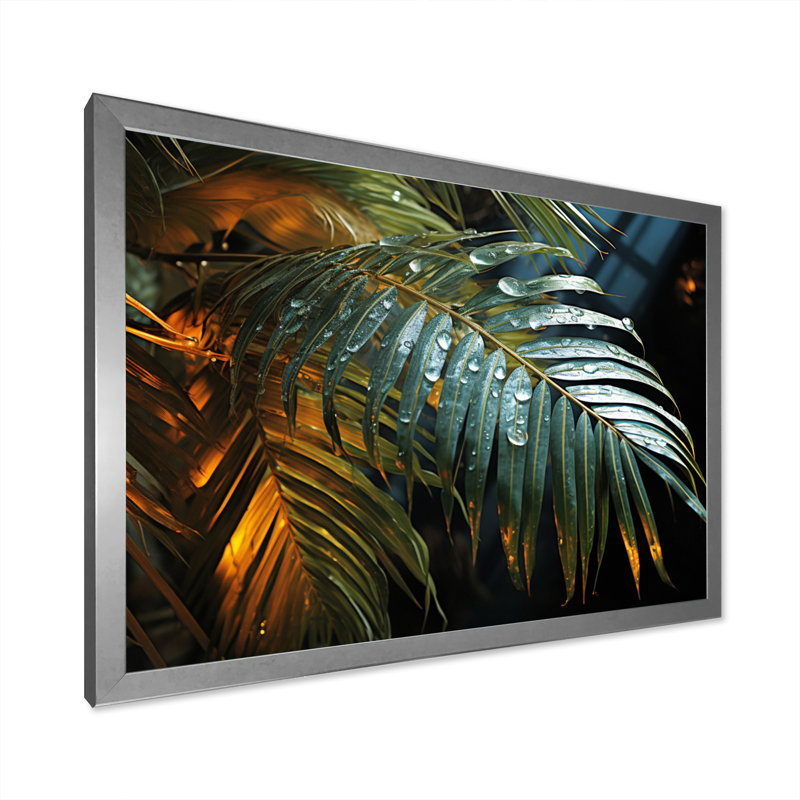 «Corto Beach Tropical Paradise I», reproduction sur toile, H 16 po x l 32 po x P 1 po, Cadre simple argenté