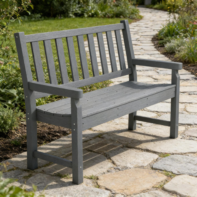 Banc d'extérieur, banc de parc, banc de véranda pour 2 personnes, siège courbé