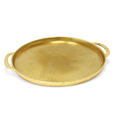 Plateau de service circulaire en or 14,25 po