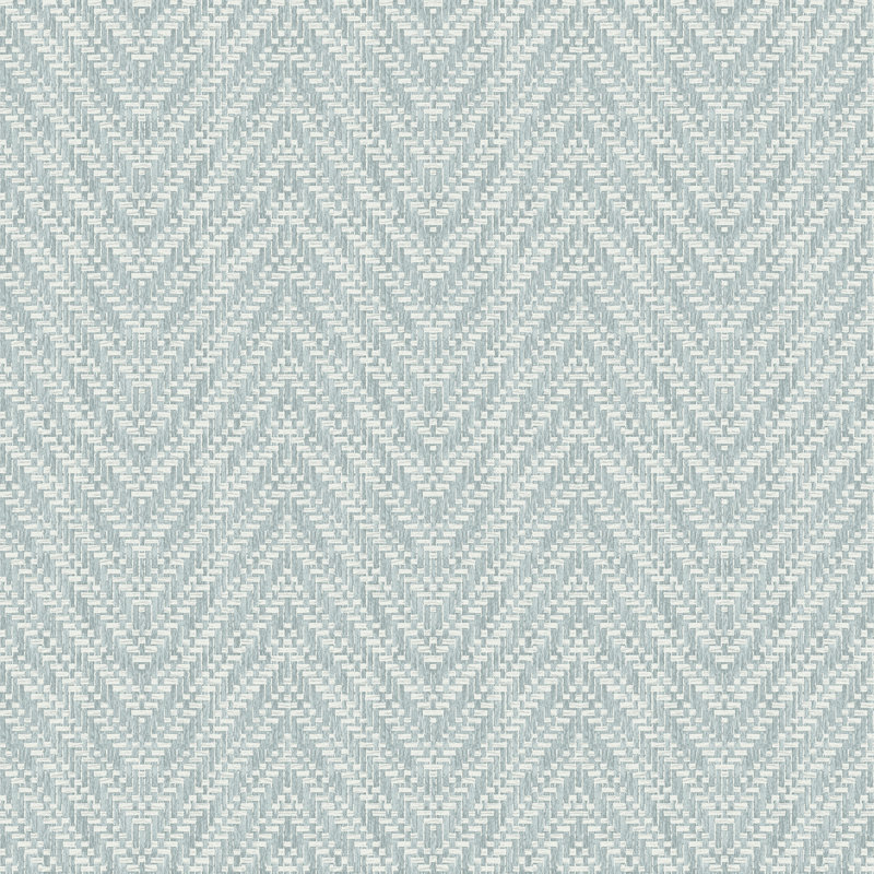 Glynn Light Grey Chevron Wallpaper, Sky Blue