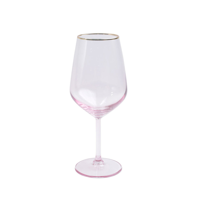 Rainbow Assorted Wine Glass Set with Gilded Gold Rim