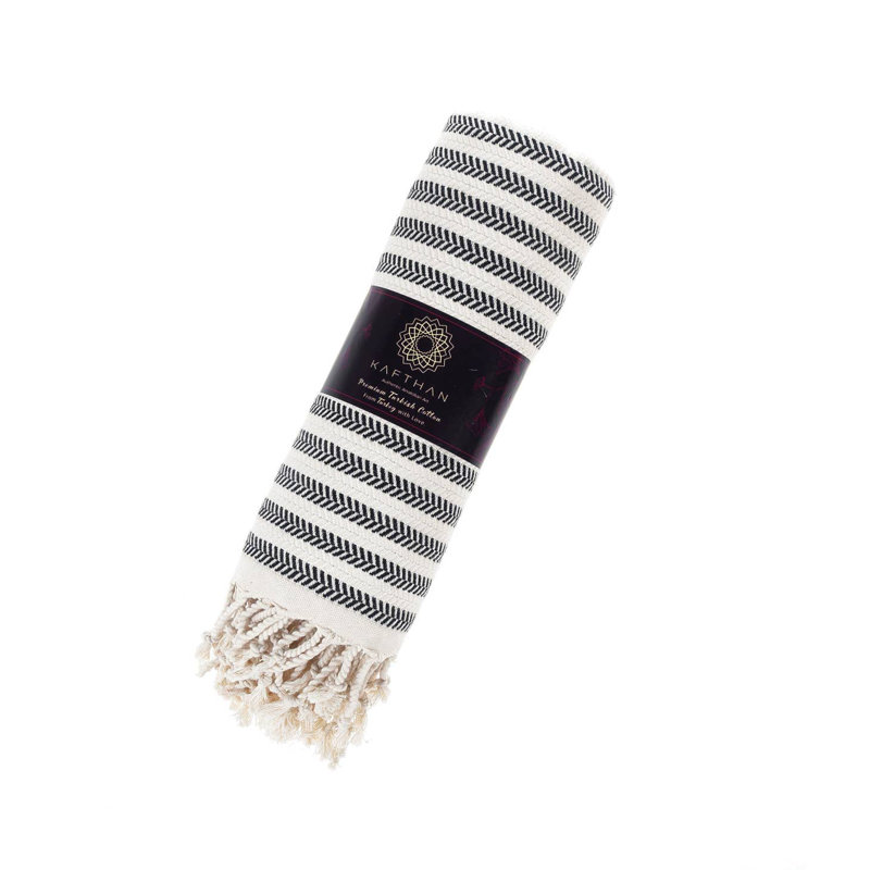 Serviette de bain Kafthan Calista, Noir