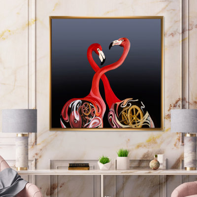 " Flamingo Birds Kissing "