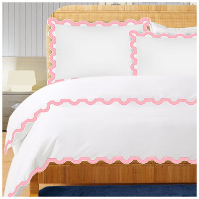 400TC U Shape Applique Embroidery Cotton Duvet Cover Set