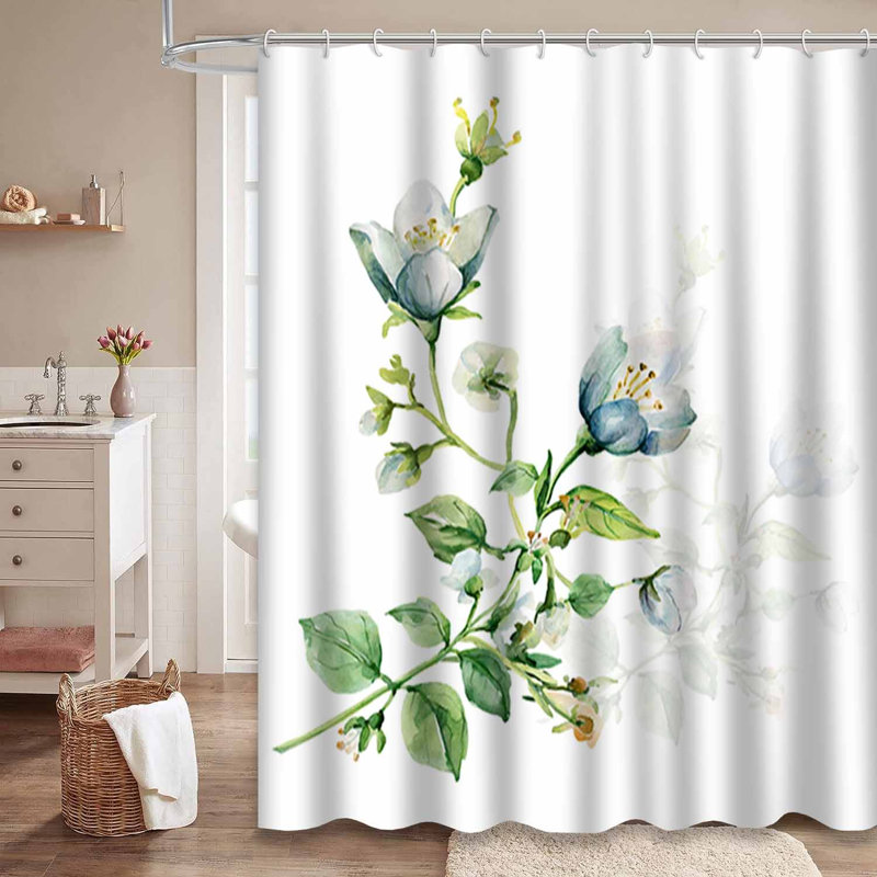 Œuvre d'art abstraite blanche avec motif floral botanique et coloré avec 12 crochets, L 72 po x l 78 po