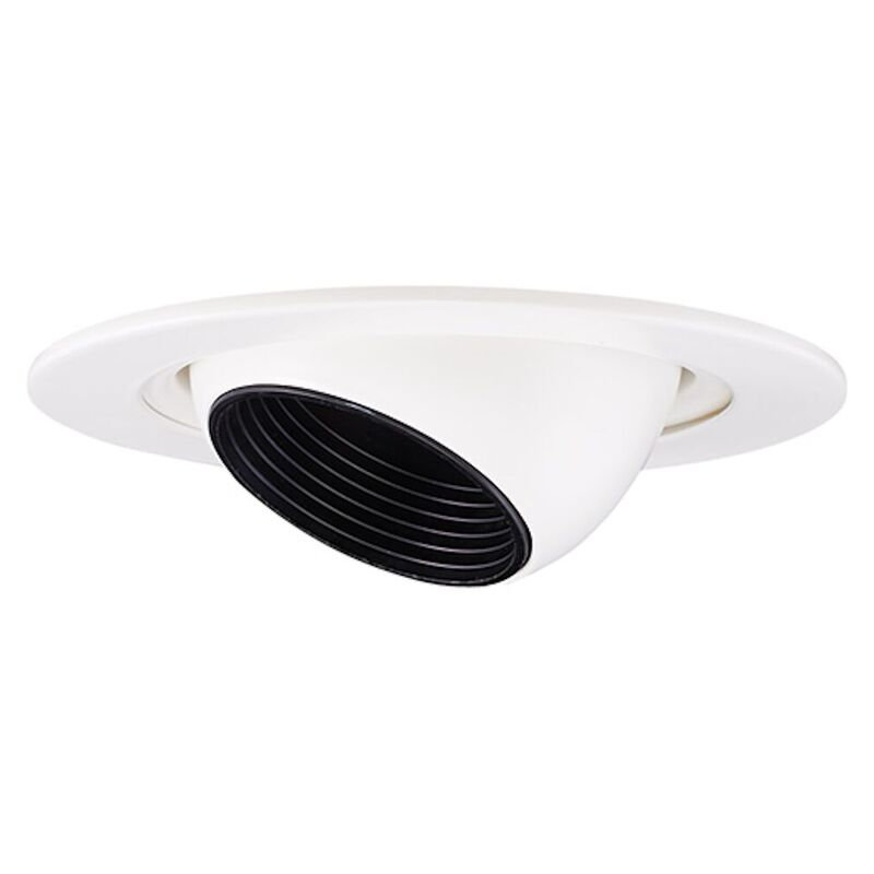 Garniture encastrée basse tension 4 po, Blanc / Noir