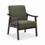 Fauteuil rembourré avec cadre en bois massif de style médiéval-122898484