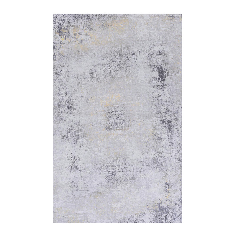Gray Washable Area Rug, Runner 2' x 9'