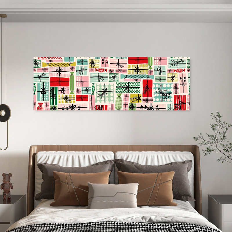 Art mural rétro et coloré, H 60 po x l 20 po