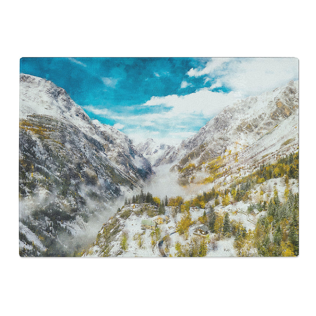 Tempered Glass Mountain View in France Chopping Board