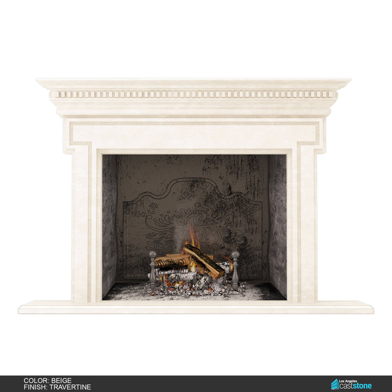Saint Denis Fireplace Surround, Travertine Beige
