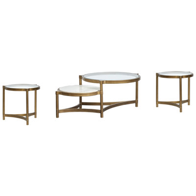 Shaped Cocktail Table With 2 End Table