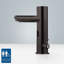 Robinet de lavabo de salle de bain sans contact FontanaShowers, fixation sur plateau en laiton massif noir poli avec capteur réglable