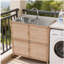Évier utilitaire avec armoire, évier utilitaire autoportant, armoire d'évier de salle de lavage, station de lavabo d'extérieur, évier utilitaire en acier inoxydable (P 32,68 po x l 16,93 po x H 32,68 po)-1145748529