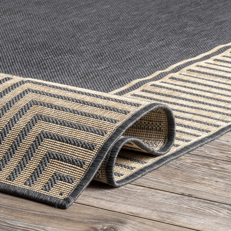 Striped Indoor / Outdoor Area Rug, Rectangle 290 x 366cm