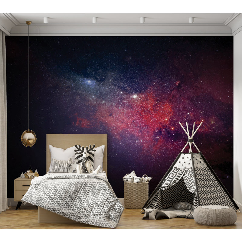 Murale pelez et collez de qualité supérieure - Galaxy Stars Space, L 120 po x L 96 po