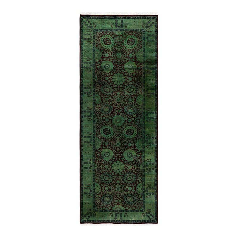 Fine Vibrance One-of-a-Kind 3'3" X 8'7" Hand Knotted Area Rug