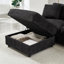 Canapés modulaires peu encombrants avec rangement caché, tissu en polyester noir