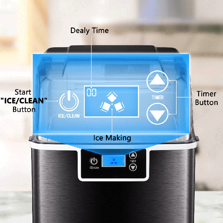 Countertop[SELF CLEANING+TIMER+LCD DISPLAY]Bullet Ice Maker