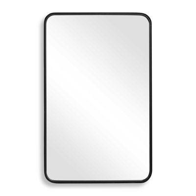  Bathroom Vanity Mirror Satin Black Finish 38" H Contemporary Home Decor